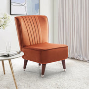 Jane Velvet Accent Chair in Rust Colour - HomeTown