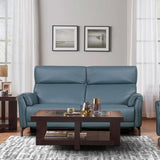 Emilia Half Leather | 3 Seater Electric Recliner | Blue