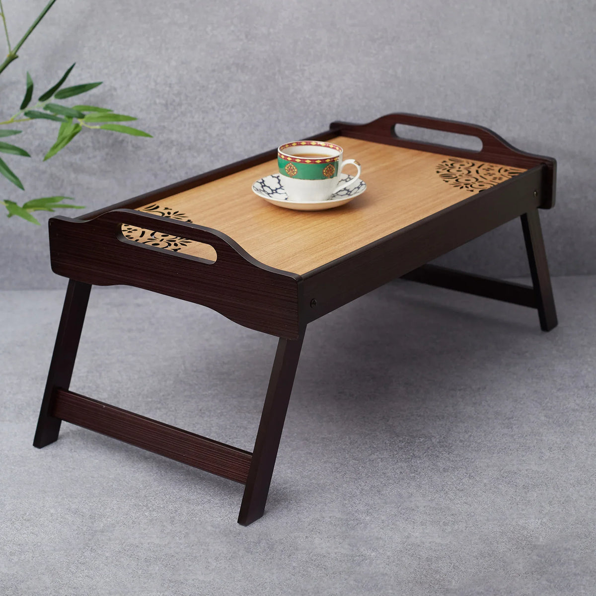 Reversible Dark Wenge Engineered Wood Bed Tray in Multi Colour - HomeTown