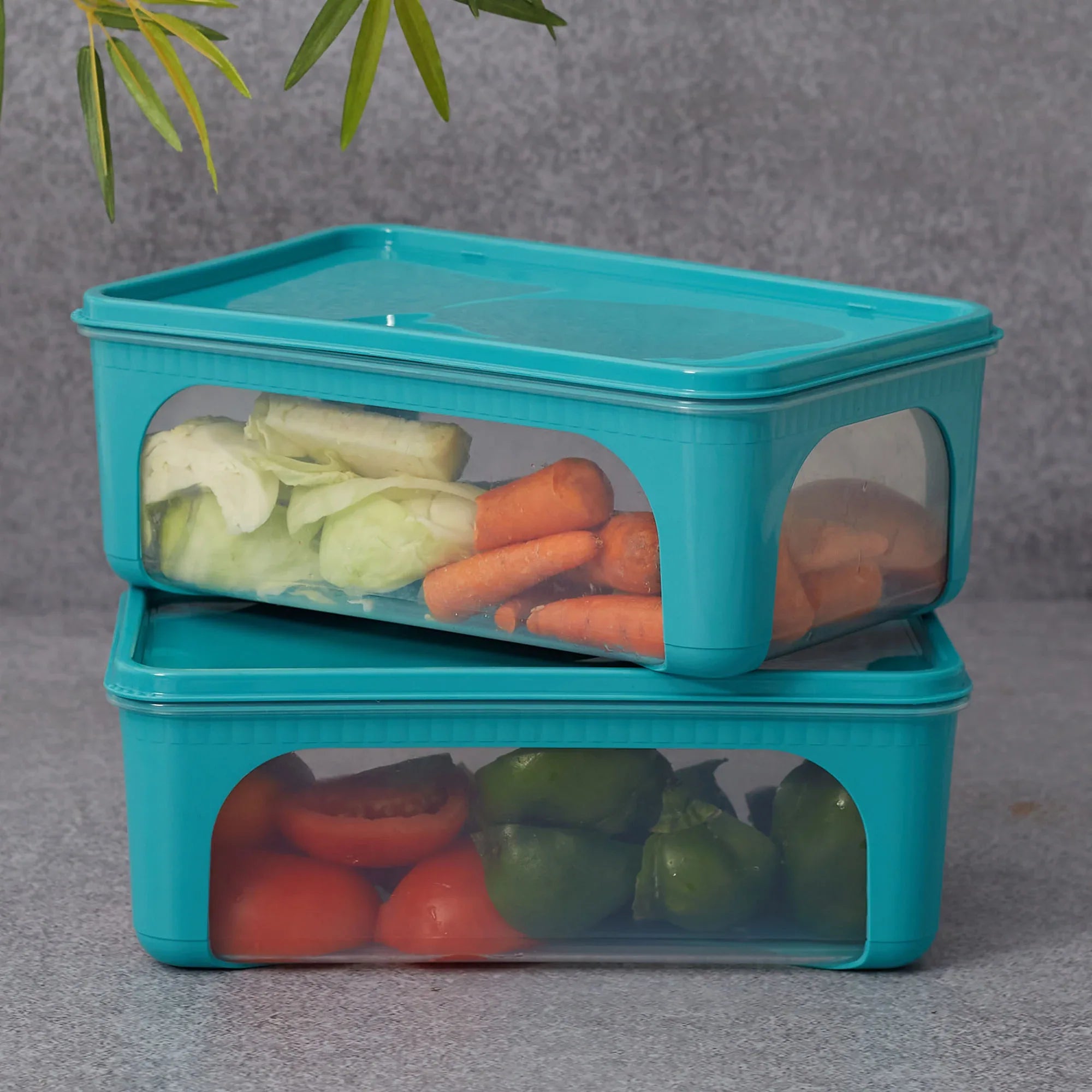 Kitchen Mate Food Storage Rectangular Container 2490 Ml With Freezer & Microwave Safe & Bpa Free Set Of 2 in Teal Colour - HomeTown