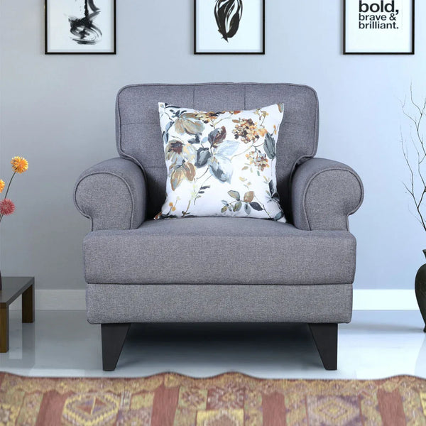 Paddington Fabric Single Seater Sofa in Grey Colour dimensions