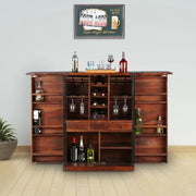 Woodrow Sheesham Wood(Rosewood) Bar Cabinet in HONEY Colour - HomeTown
