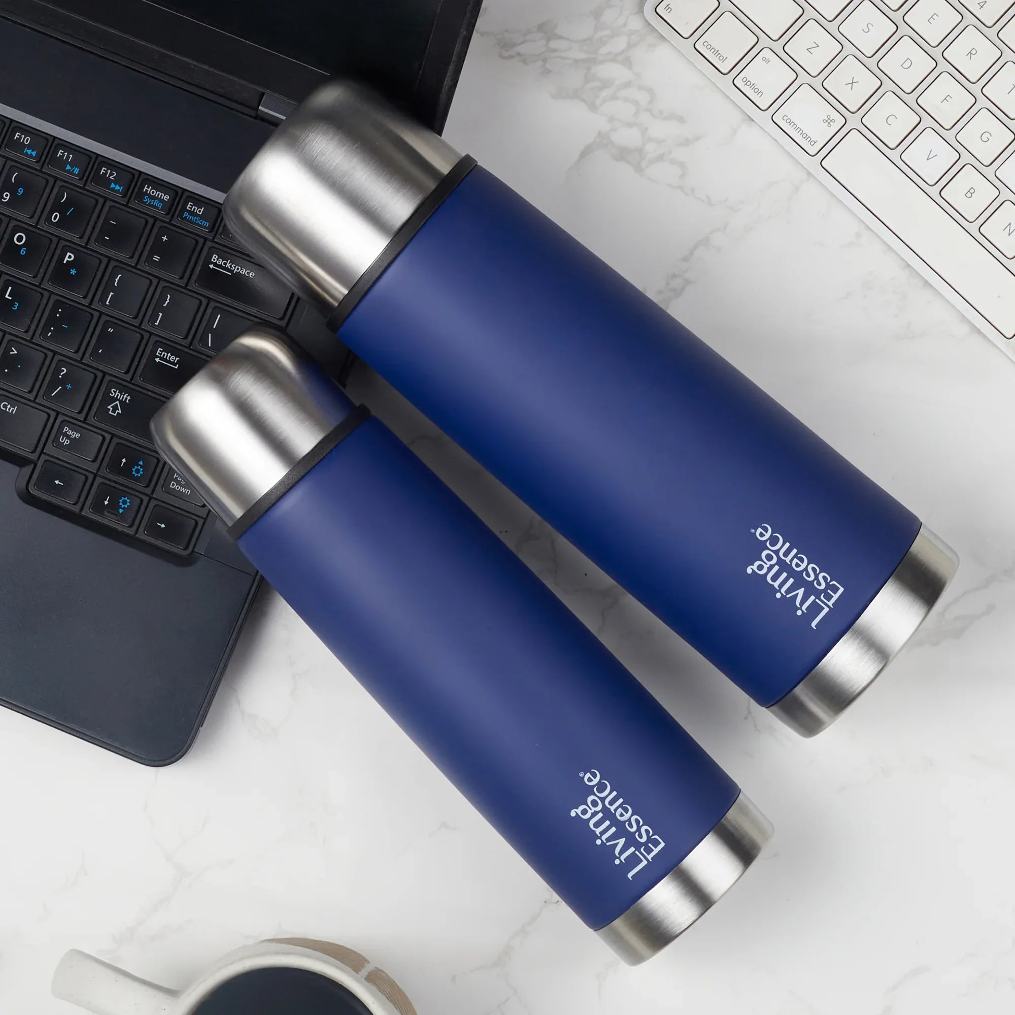 Fiesta Thermosteel Puro Vaccum Flask Combo Set of 2 in Cobalt Colour - HomeTown