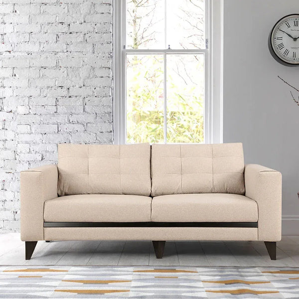 Garcia Fabric Three Seater Sofa in Beige Colour dimensions