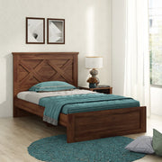 Antwerp Single Bed Without Storage in Sheesham Colour - HomeTown