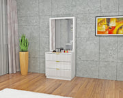 Minerva Engineered Wood Dresser with Mirror in White Colour - HomeTown