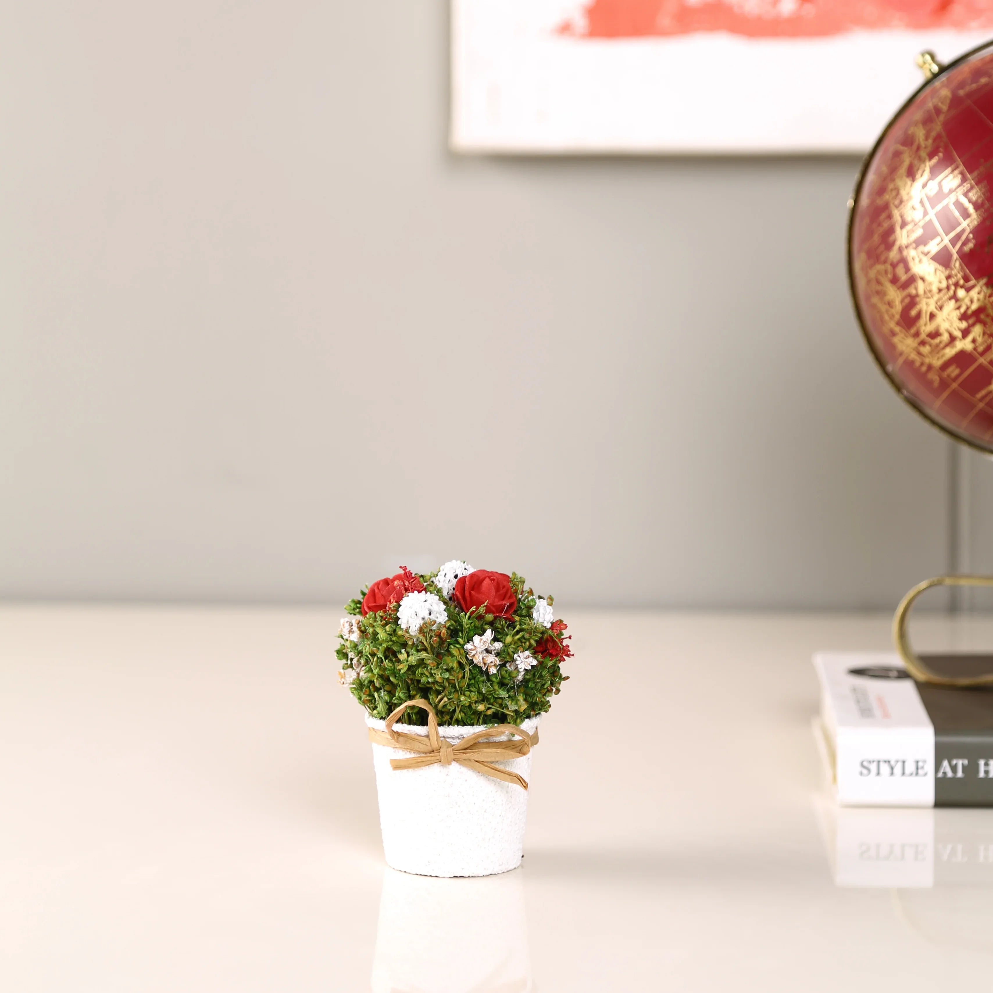 Aura Natural And Dried Flower Floral Arrangements in Red Colour - HomeTown