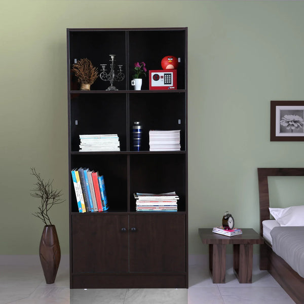 Crony Engineered Wood Large Book Shelf in Wenge Colour dimensions