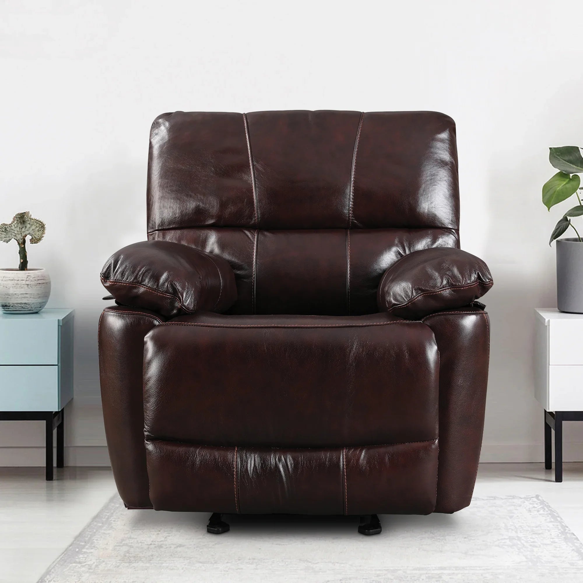 Charles Half Leather Single Seater Recliner - HomeTown
