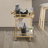 Alpen Metal Serving Trolley in Gold Colour