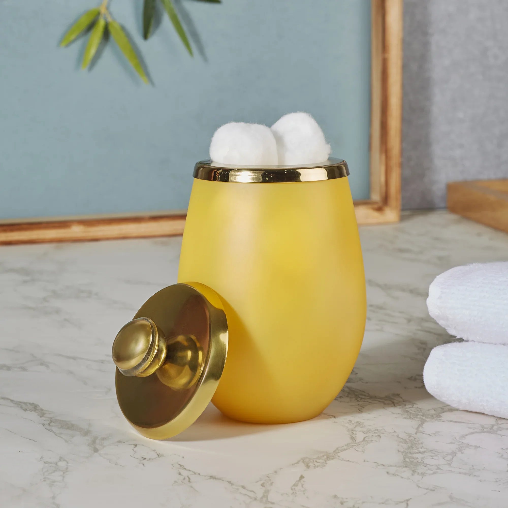 Emilia Glass Frosted Colored Tumbler in Yellow Colour - HomeTown