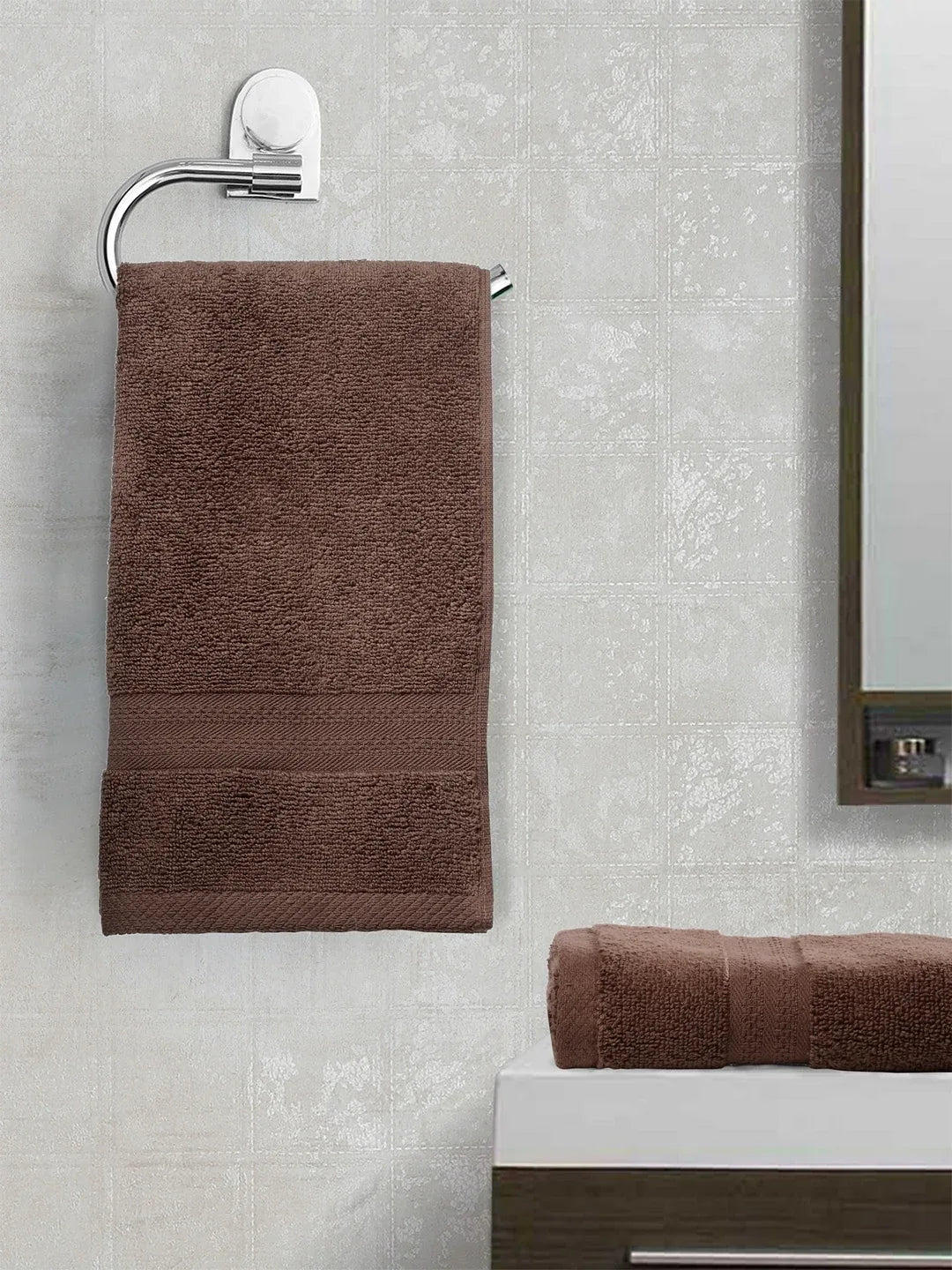 Paradiso Cotton Set Of 2 Hand Towel 40X60 Cm 500 Gsm in Chocolate Colour - HomeTown
