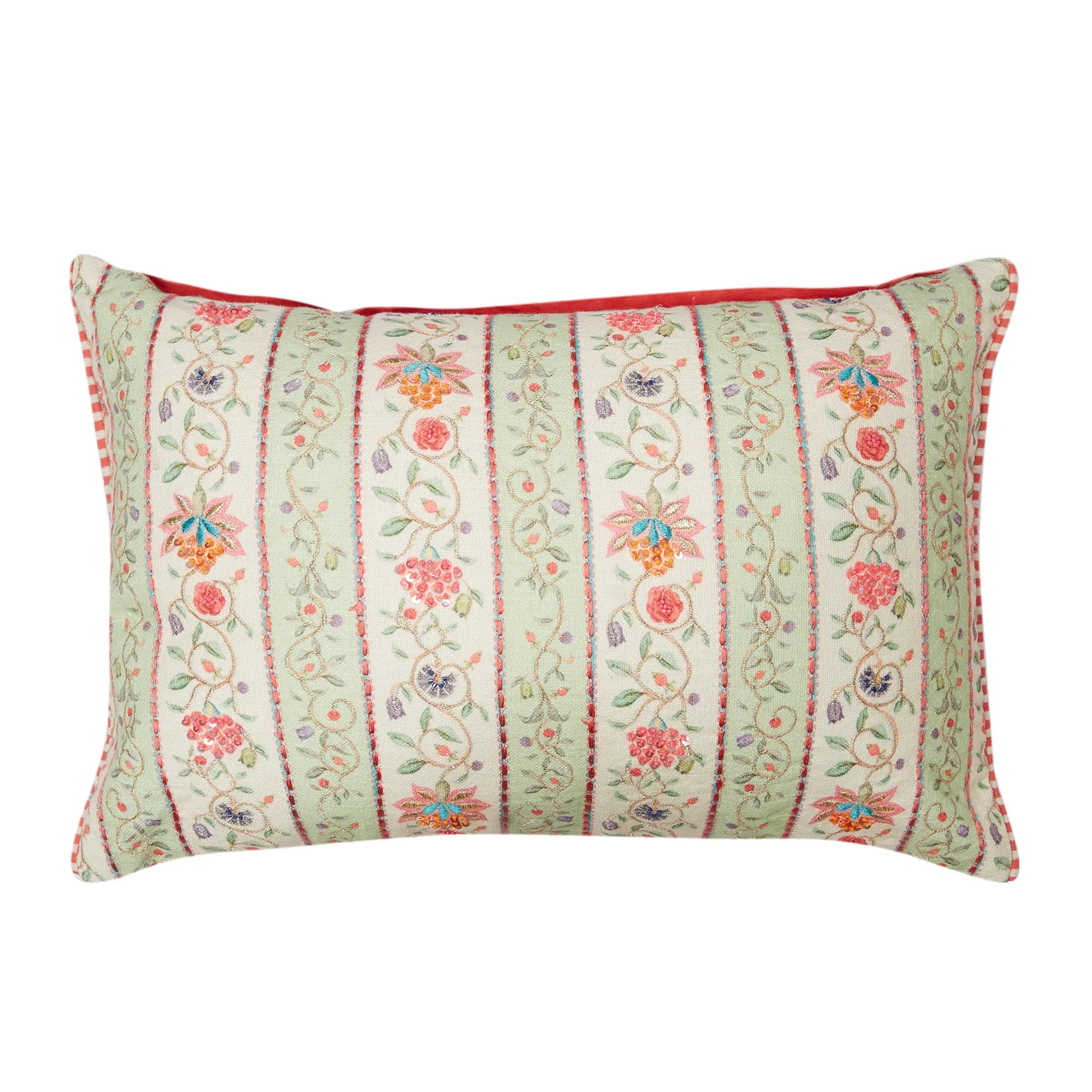 Indian Botanical Cotton Cushion Cover 30x50 cm in Multi Colour - HomeTown
