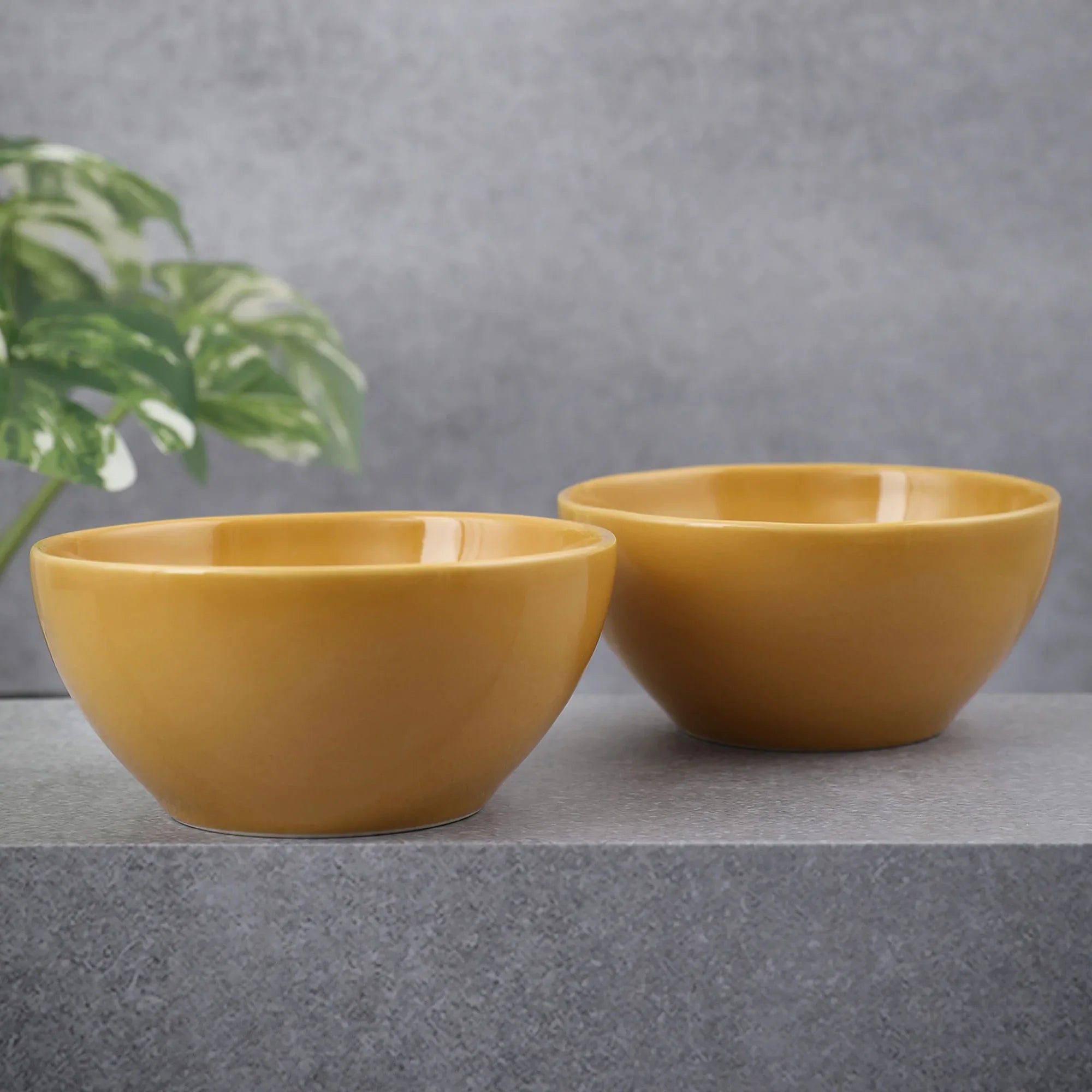 Palette Ceramic 6 Inch Cereal Bowl 2 Pcs in Yellow Colour - HomeTown