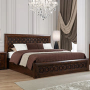 Casablanca Solidwood Bed with Hydraulic Storage in Premium Walnut Finish - HomeTown