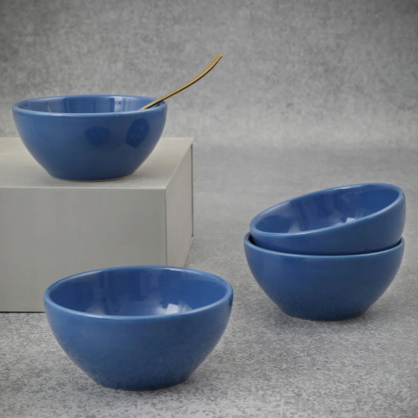 Palette Ceramic 4 Inch Curry Bowl 4 Pcs in Navy Blue Colour dimensions