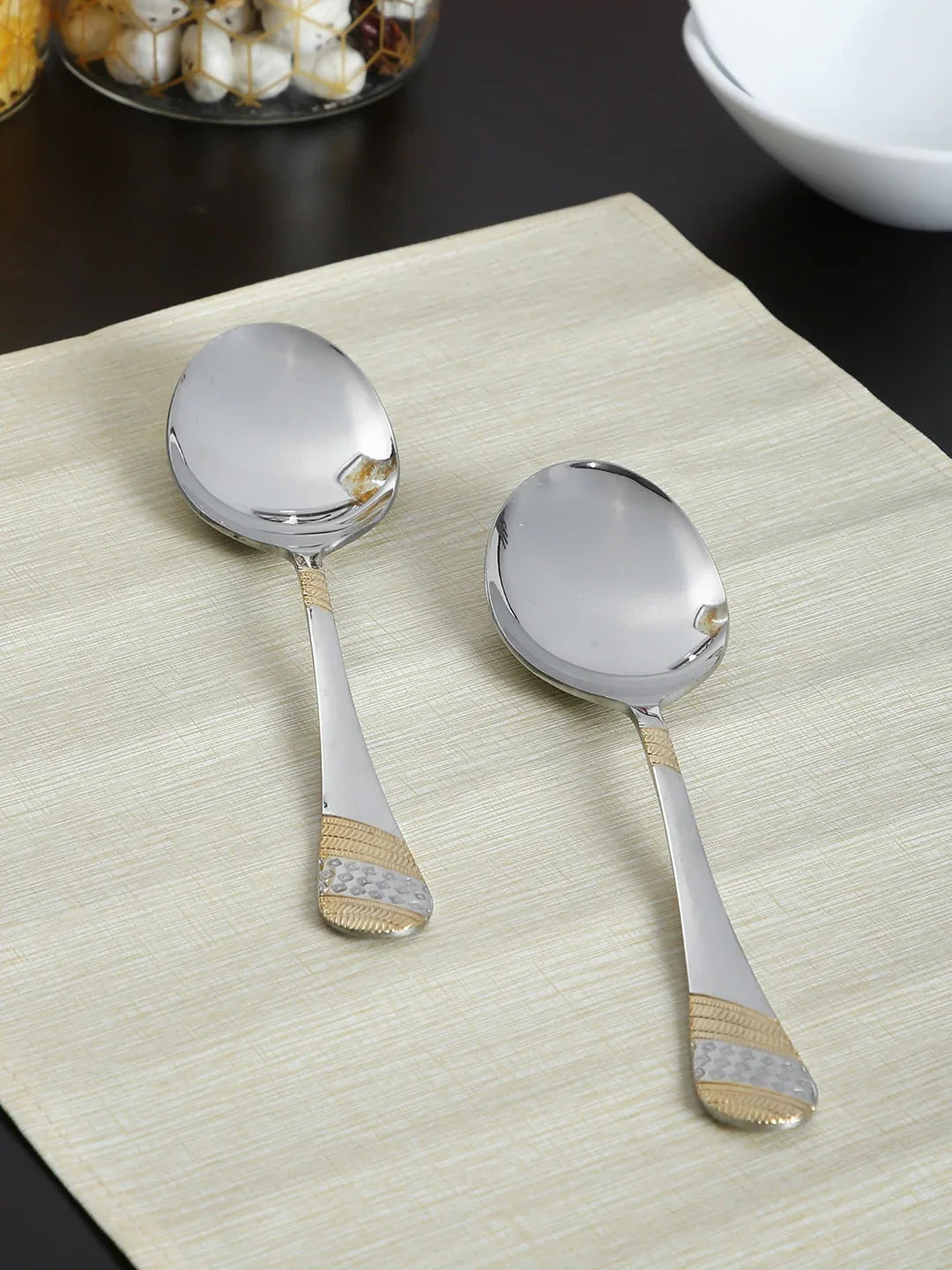 Fns Imperio Steel Serving Spoon Set 2 Pc in Multi Colour - HomeTown