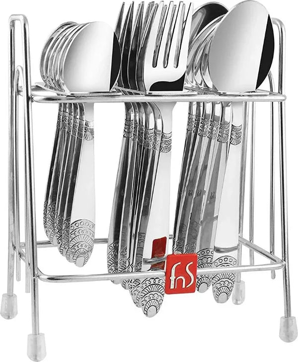 Kenwood Stainless steel 18 Pcs Cutlery Set With Stand in Silver Colour dimensions