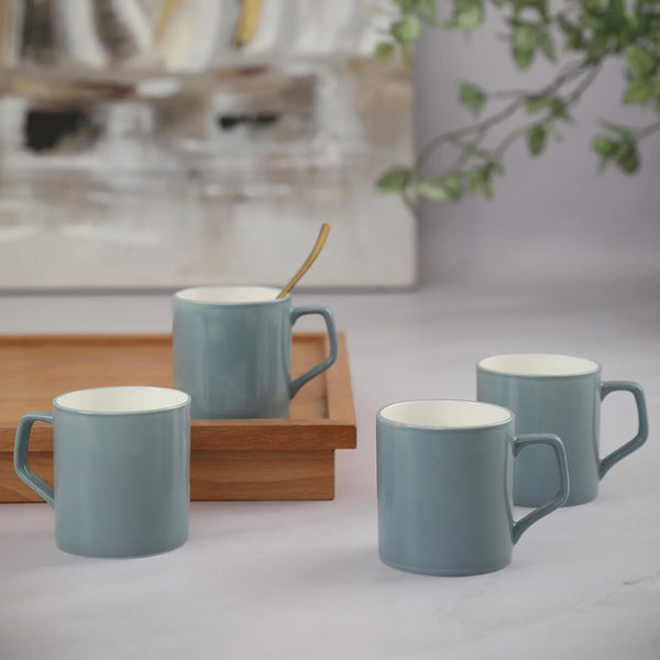 Palette Ceramic Tea Mug Set of 4 200 Ml in Grey Colour dimensions