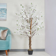Ilana Artificial Peach Blossom Potted Tree 160Cm in White Colour - HomeTown