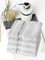 Paradiso Cotton Set Of 4 Face Towel 30X30 Cm 500 Gsm in White Colour - HomeTown