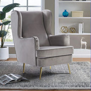 Charm Velvet Arm Chair in Dark Grey Colour - HomeTown