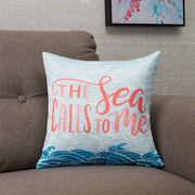 Bahamas Satin Digital Printed Cushion Cover 40x40 Cm in Aqua Colour - HomeTown