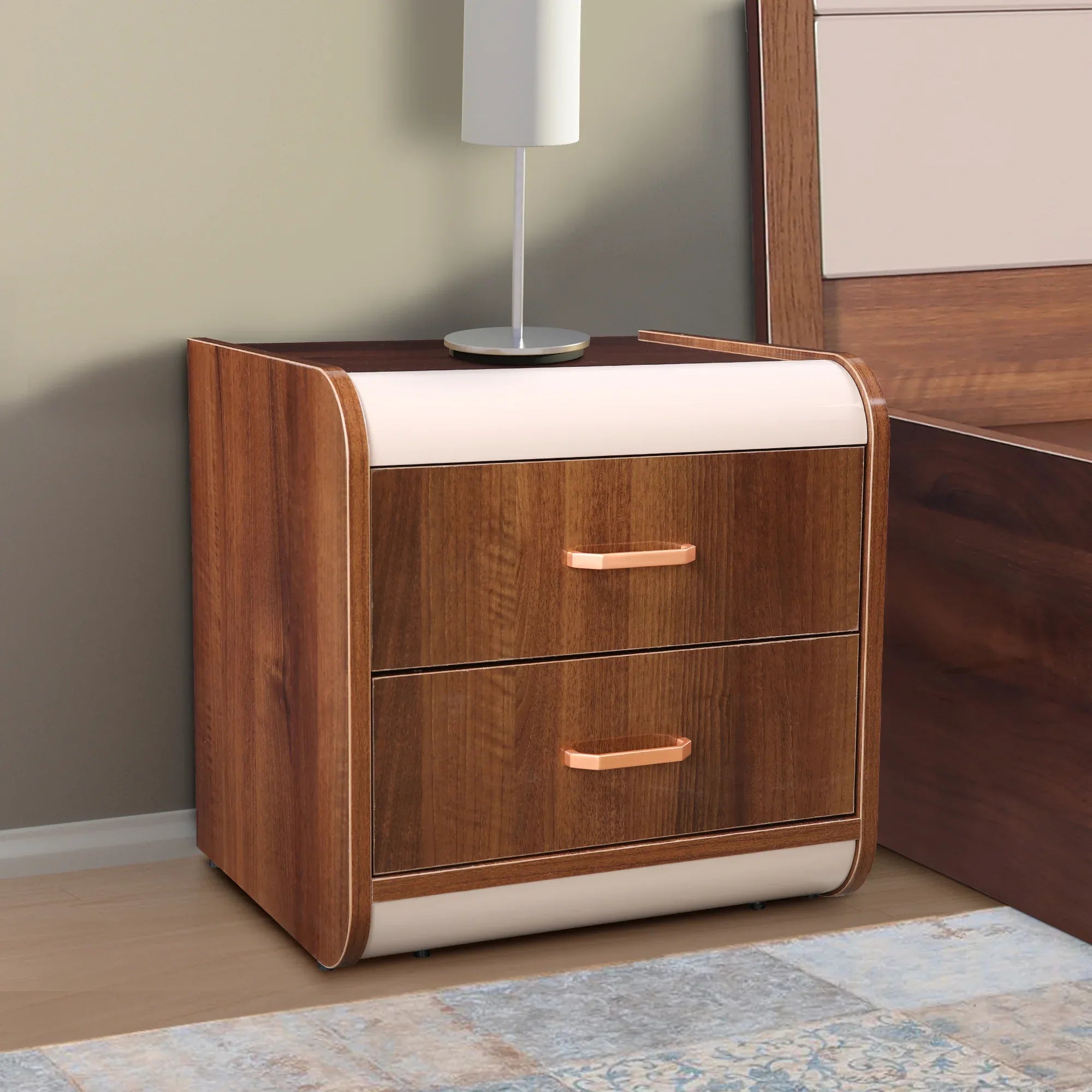 Canterbury Bedside Table in Fortune Walnut Colour - HomeTown