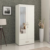 Utsav 2 Door Wardrobe with Mirror in White Colour