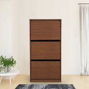 Alder Engineered Wood 3 tier Shoe Rack in Oak Colour - HomeTown
