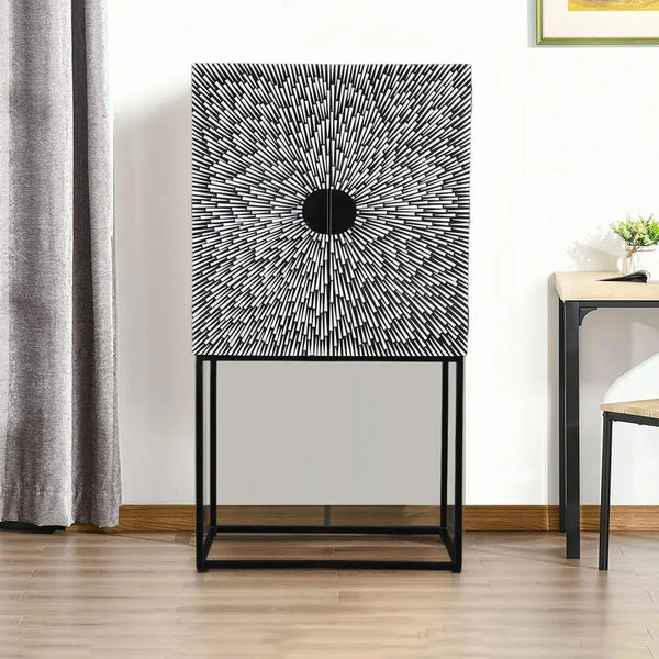 Ember  Bar Unit in White and Black Colour dimensions