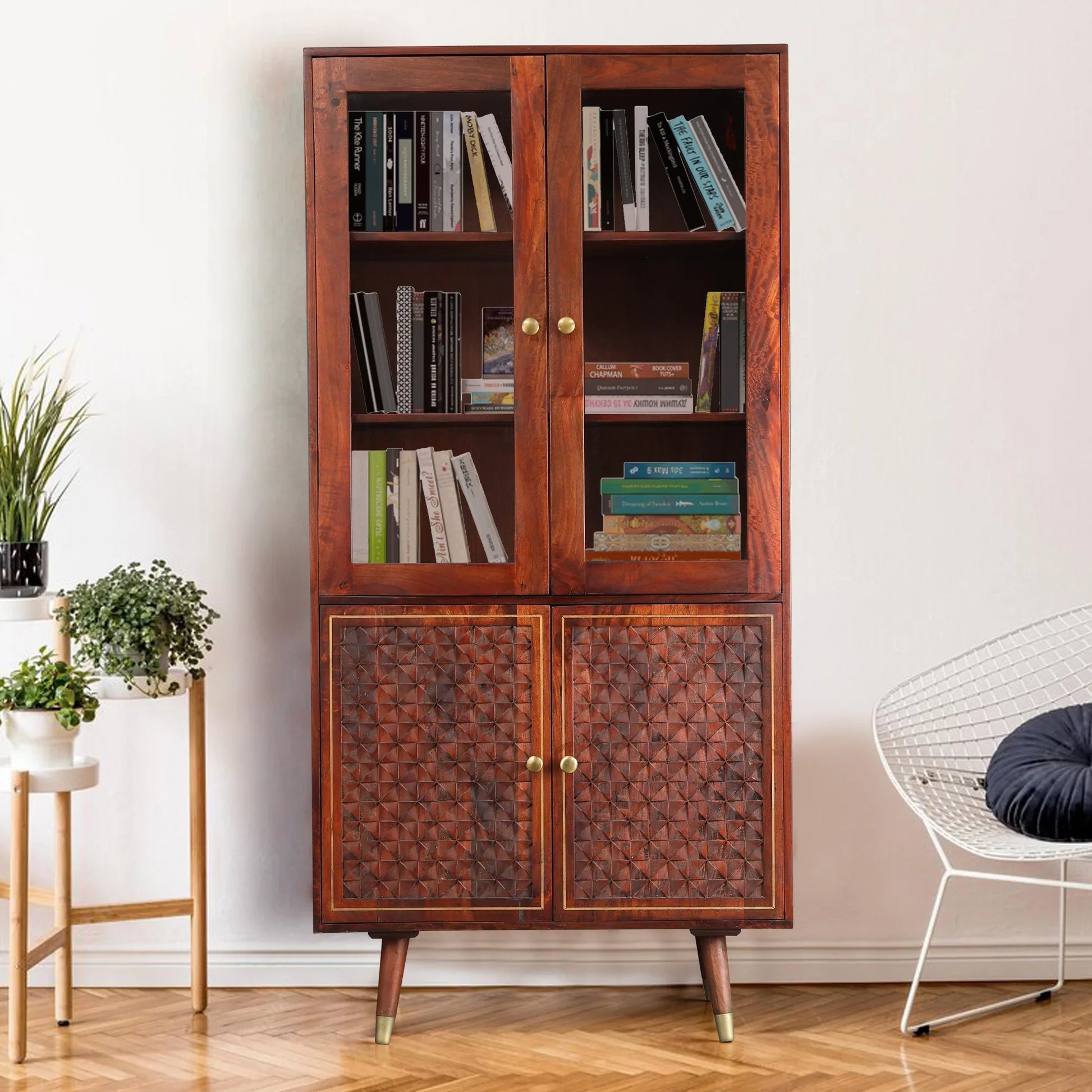 Phoolkari Solidwood Book Shelves in Honey Walnut Colour – HomeTown