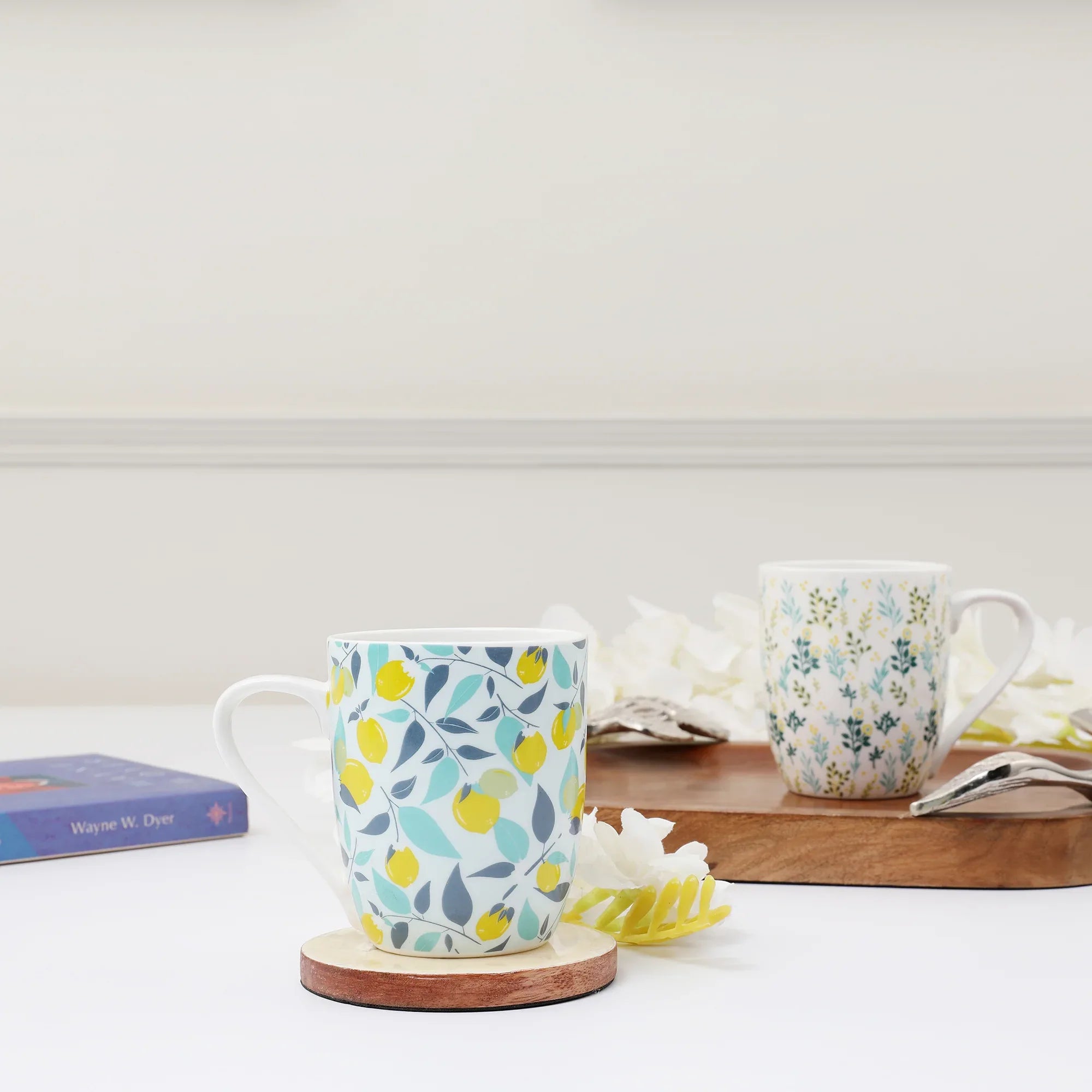 Bahamas Bone China Lemons Coffee Mug 320ML in Multi Colour