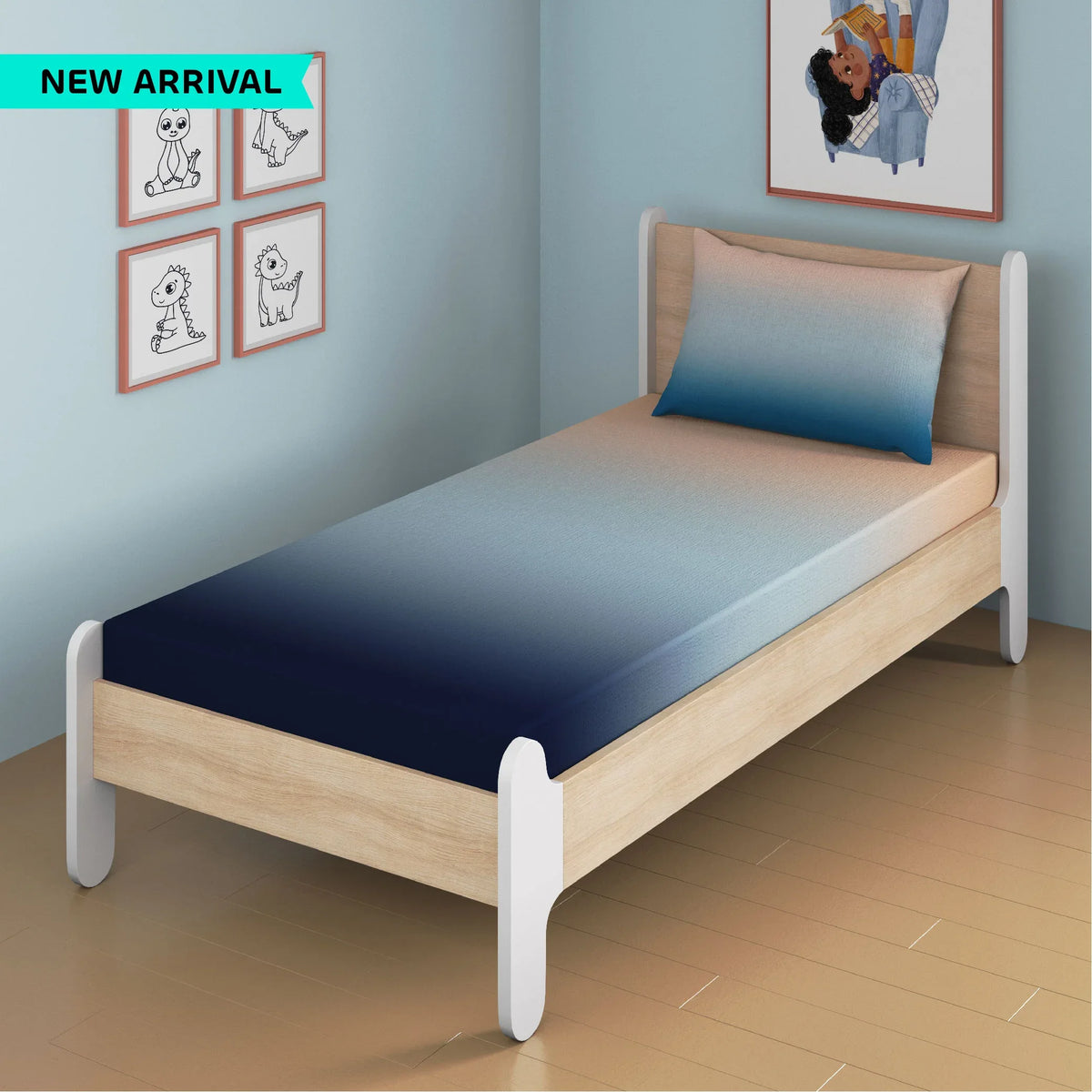 Twilight Bamboo Cotton Single Fitted Bedsheet in Twilight Toned Colour - HomeTown