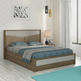 Cascade King Bed with Hydraulic Storage in Lyon Walnut Colour