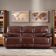 Charles Half Leather Three Seater Recliner - HomeTown
