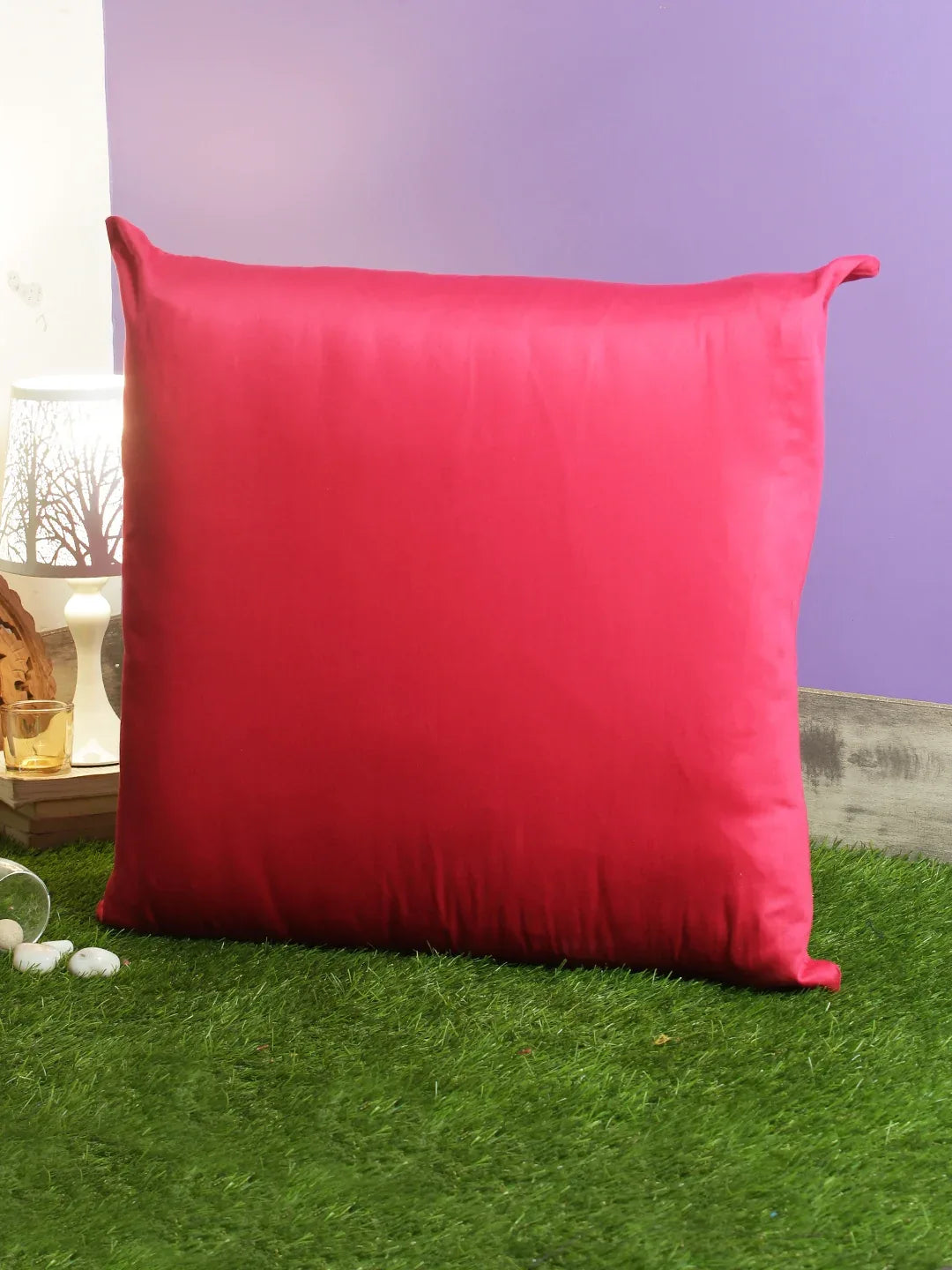 Nora Palette Cotton Satin Sham Cover 60x60 Cm 210 TC in Berry Colour - HomeTown