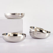 Glisto Stainless Steel Pudding/Dessert Bowl Set of 4 in Silver Colour - HomeTown