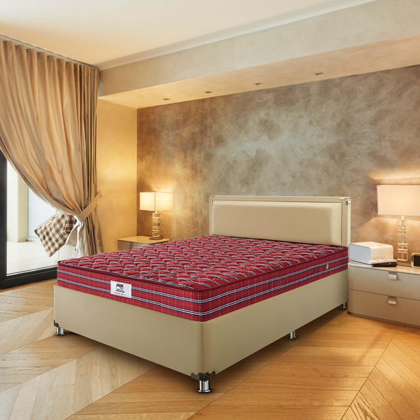 Tartania Pocket Spring Single Mattress 75x36x6 Inch in Maroon Colour dimensions