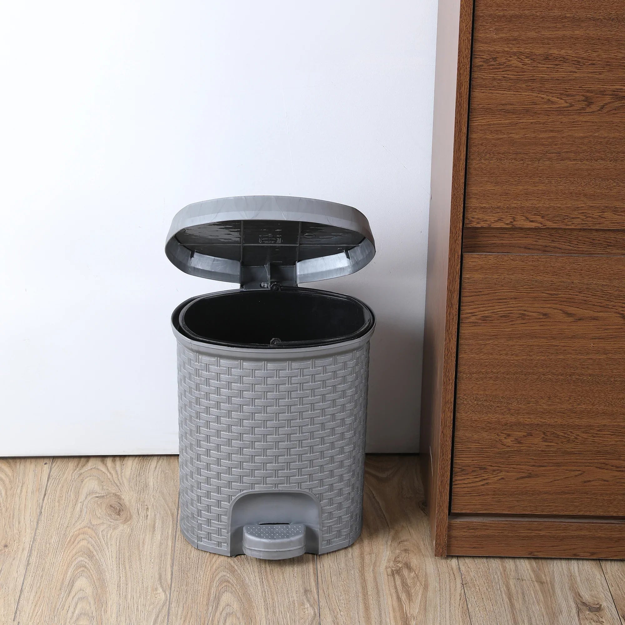 Java Plastic Pedal Dustbin with Inner Bucket 8 Ltr in Grey Colour - HomeTown