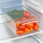 Robusto PET BPA Free Stackable Fridge Organizer with Lid & Drain- 8.8 Ltr in Transparent Colour - HomeTown