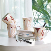 Sapphire Bone China Coffee Mug Set of 4 in Peach Colour - HomeTown