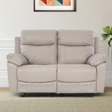 Quantum 2 Seater Half Leather Recliner Sofa in Light Grey Colour