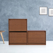 Alder Engineered Wood 1+2 tier Shoe Rack in Oak Colour - HomeTown