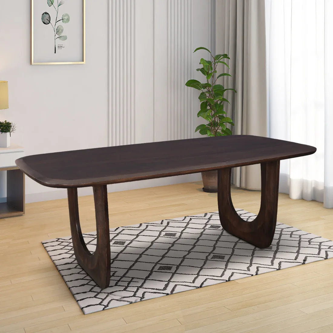 Cressida Solidwood Six Seater Dining Table in Walnut Colour - HomeTown