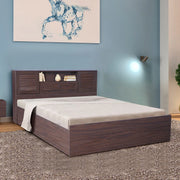 Bolton Queen bed with Box storage in Walnut Colour - HomeTown