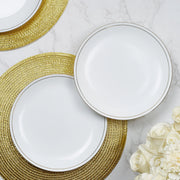 Avril Real Gold-Plated Bone China Dinner Plate Set of 2 in White Colour - HomeTown