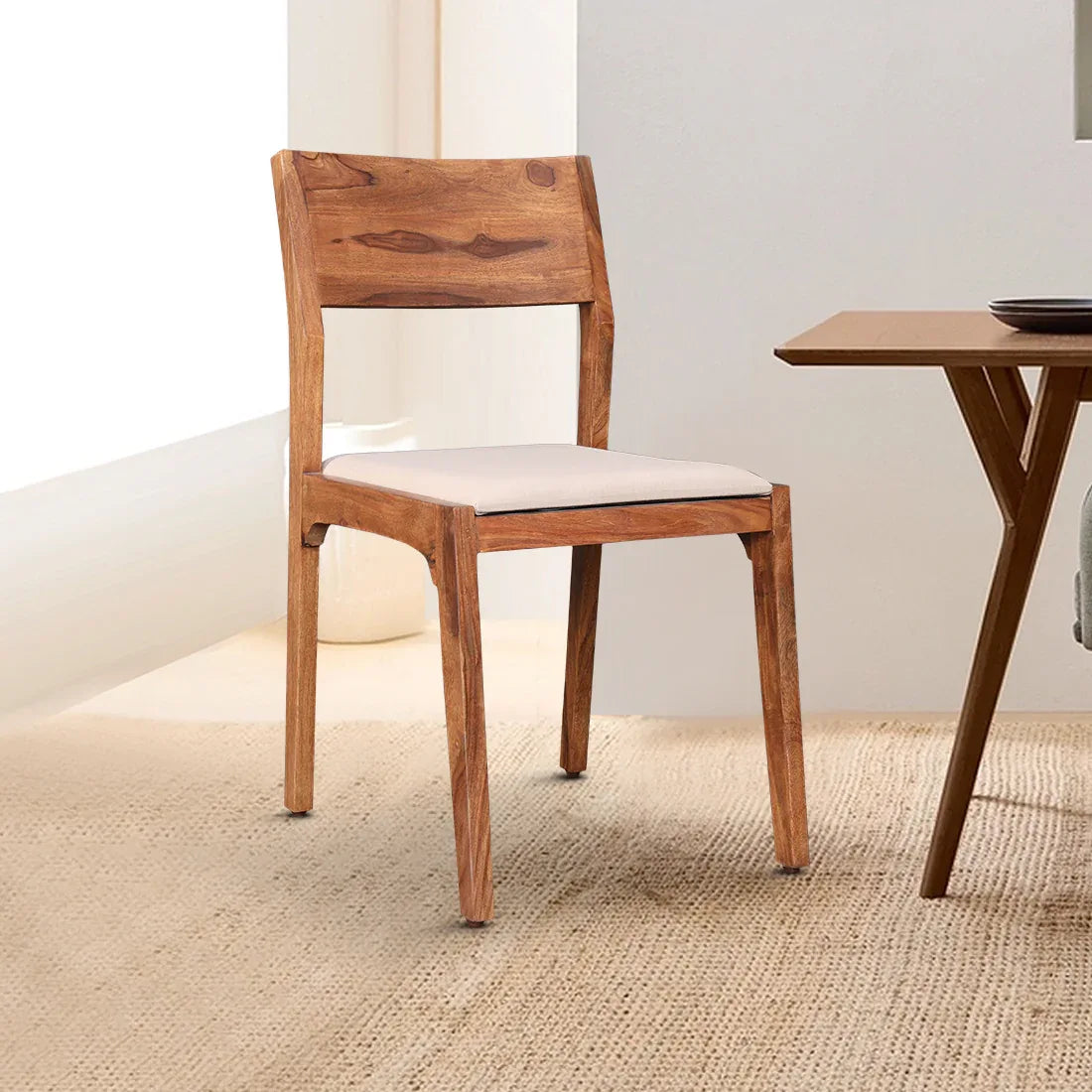 Axel Sheesham Wood(Rosewood) Dining Chair Set Of 2 in Natural Sheesham Colour