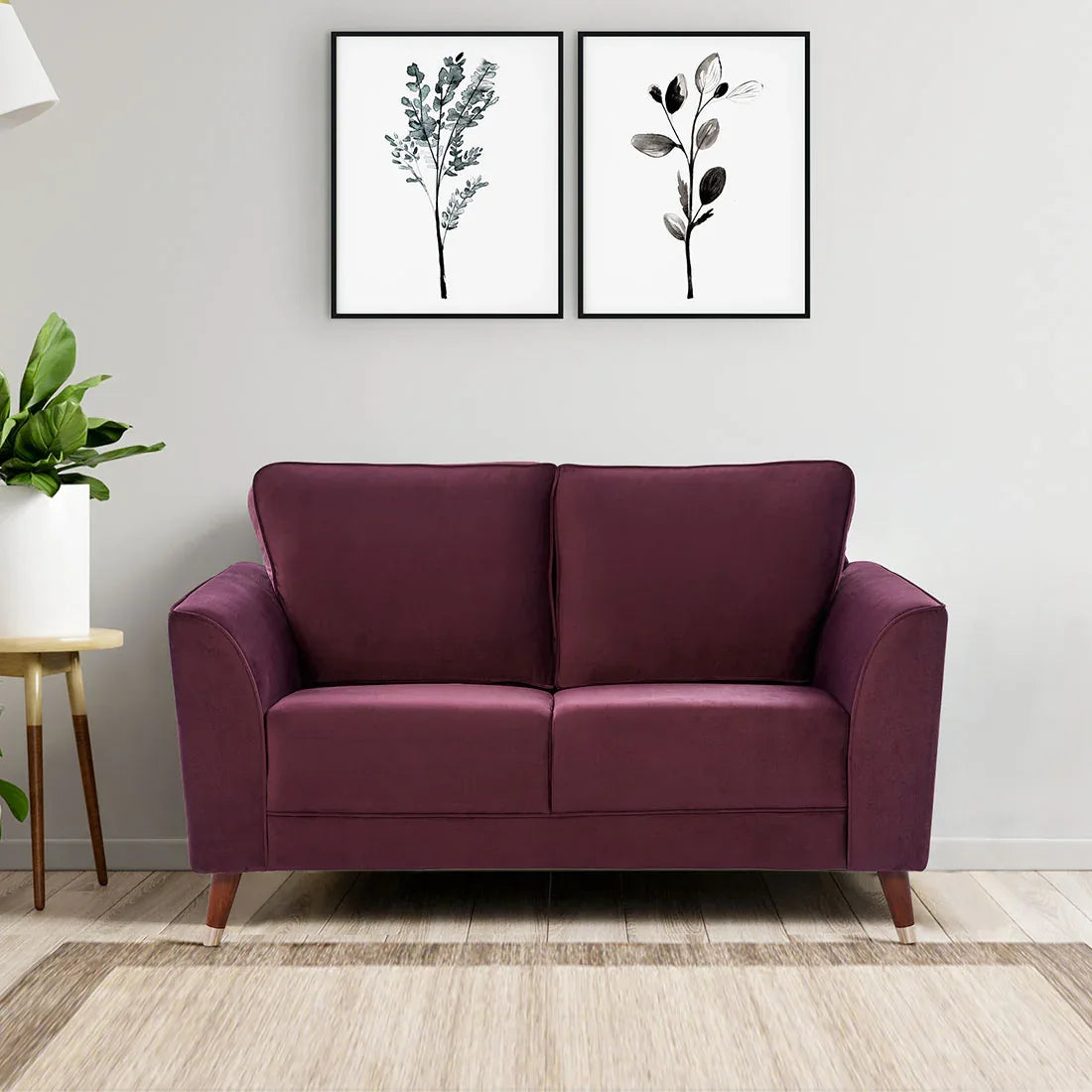 Magnific Velvet Two Seater Sofa - HomeTown
