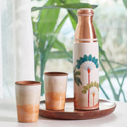Oasis Copper Copper Bottle (1 Liter) & Tumbler (300ml) Set of 3 in Multi Colour - HomeTown
